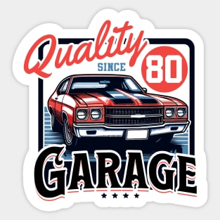 Garage Vintage Car Print Sticker